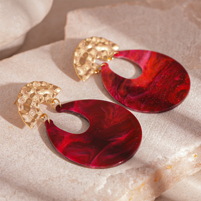 Handmade Folded U-Shaped Half-Moon Earrings ✨ Elegant Gradient Design
