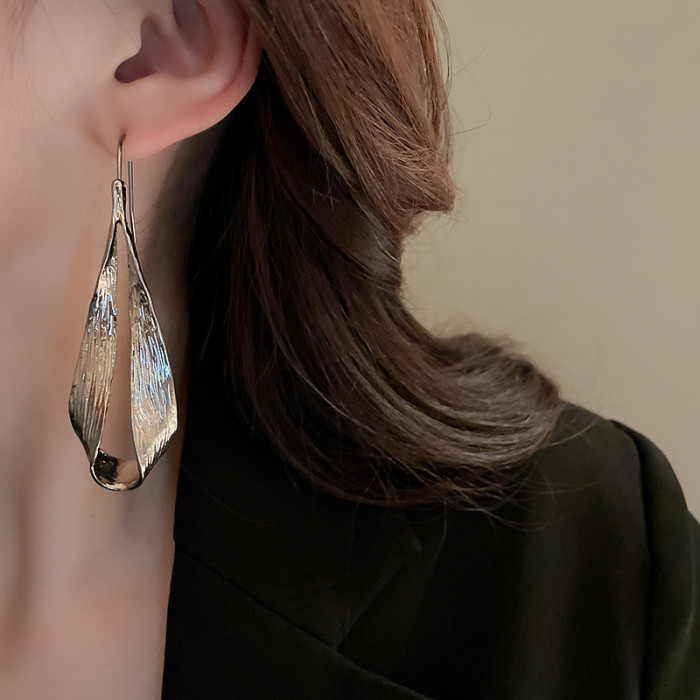 Waterdrop Leaf Ear Hook Earrings ✨ | Chic Niche Statement Accessories