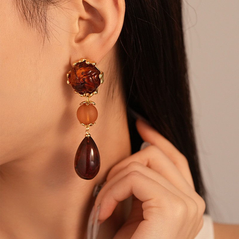 Acrylic Water Drop Geometric Vintage Elegant Women Drop Earrings Trend Fashion Jewelry Party Gifts Exquisite Accessories