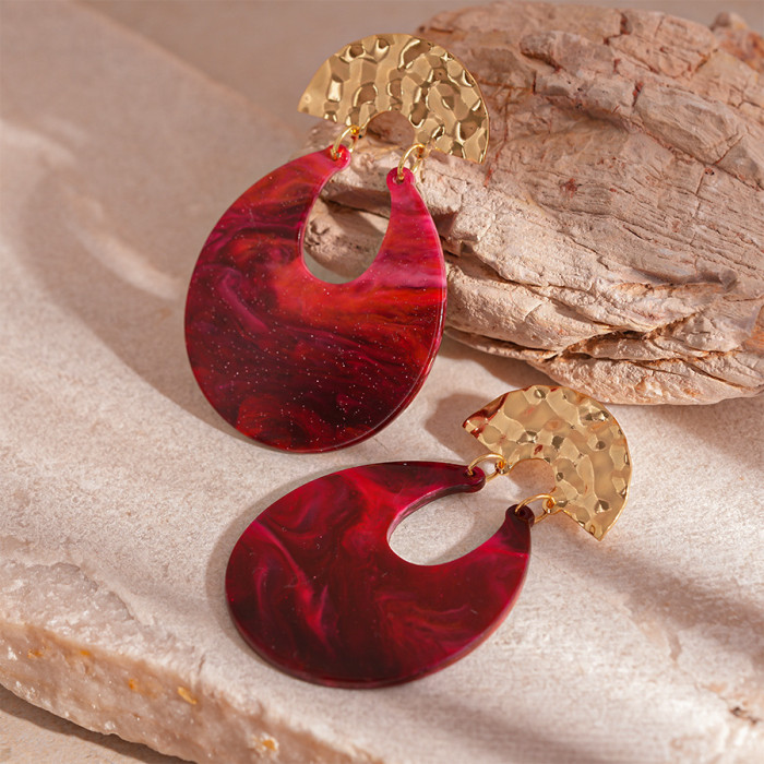 Handmade Folded U-Shaped Half-Moon Earrings ✨ Elegant Gradient Design