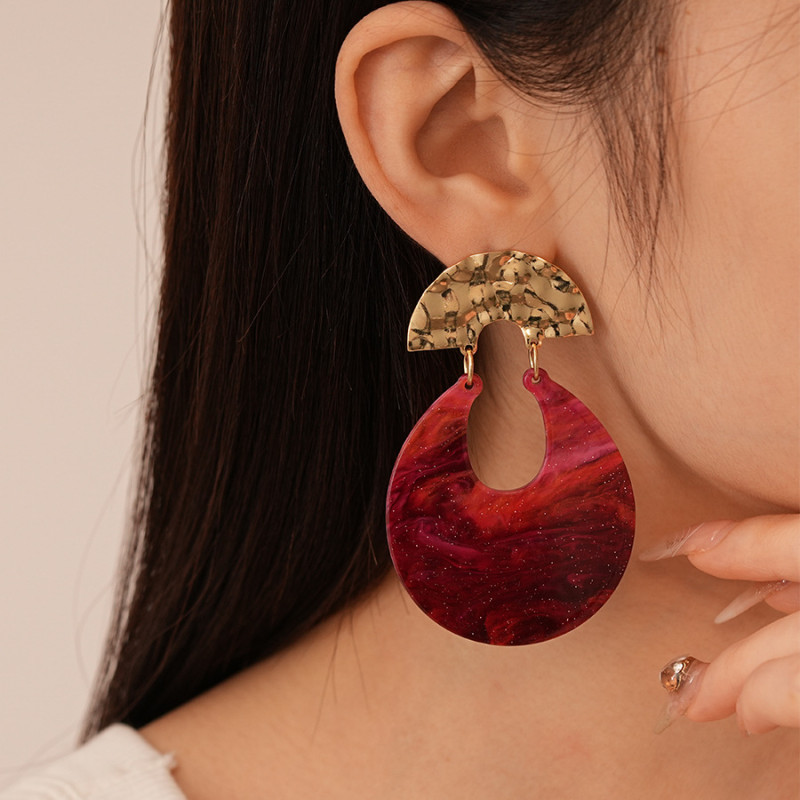 Handmade Folded U-Shaped Half-Moon Earrings ✨ Elegant Gradient Design