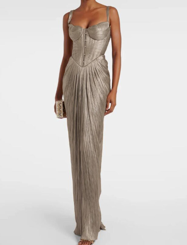 Sexy Wrap Chest High Waist Banquet Dress Women Casual Hollow Sleeveless Vacation Long Dress Christmas Party Slim Fit Split Dress