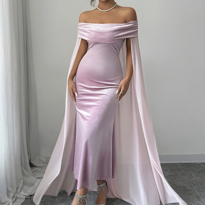 Elegant High Waist Dresses Simple Solid Backless Spring Summer Dress Fashion Off Shoulder Hollow Out Women's Cocktail Dress