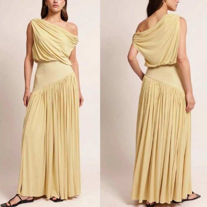 New Skew Collar Patchwork Simple Holiday Dress, Women Summer Sleeveless Solid Chic Party Dress, Casual Elegant Ladies Dress