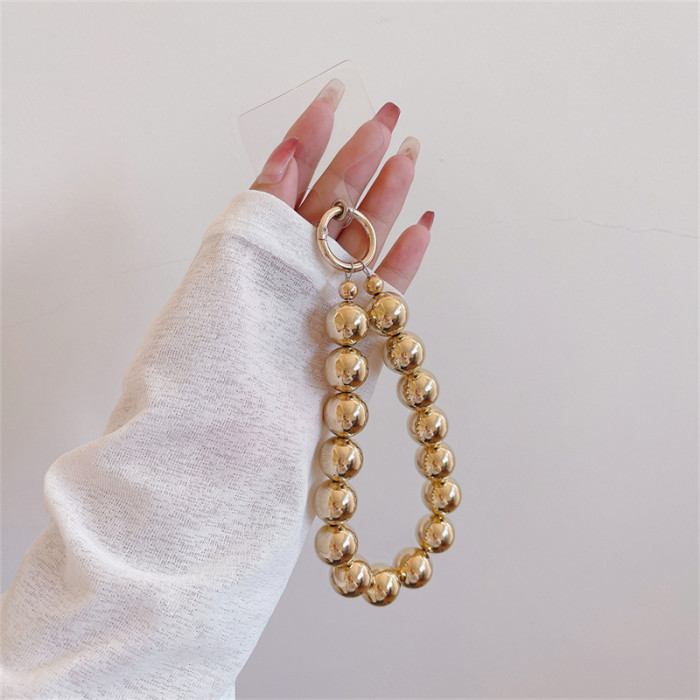 Electroplating Bead Lanyard Phone Lanyard Short Hand-beaded Electroplating Bead Pendant Anti-lost Phone Universal Lanyard