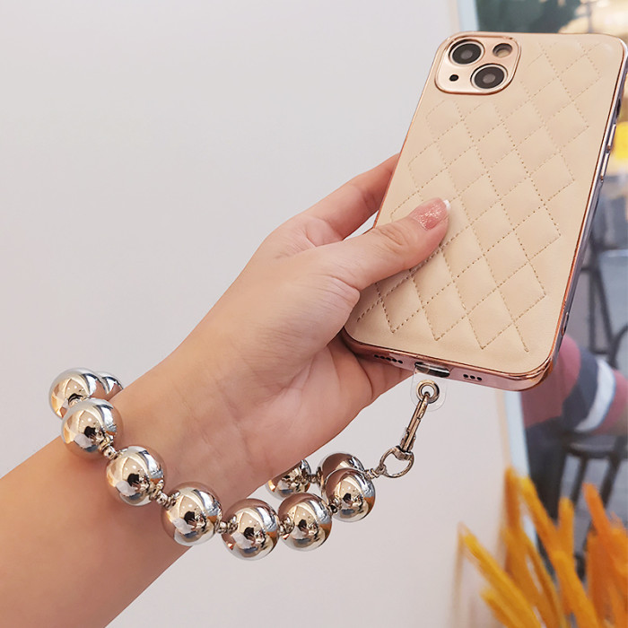 Electroplating Bead Lanyard Phone Lanyard Short Hand-beaded Electroplating Bead Pendant Anti-lost Phone Universal Lanyard