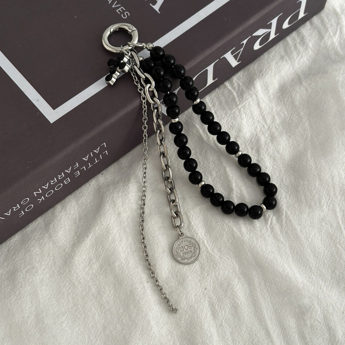 New Pearl Beadeds Chain Keychain Ccb Peach Heart Bead Bag Chain Pendant Jewelry Accessories Daily Wear Keychain Gifts