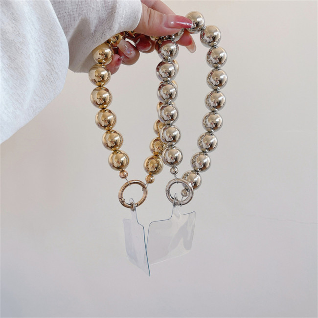 Electroplating Bead Lanyard Phone Lanyard Short Hand-beaded Electroplating Bead Pendant Anti-lost Phone Universal Lanyard