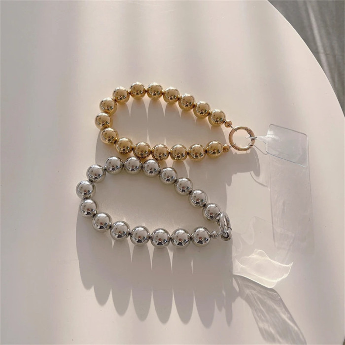Electroplating Bead Lanyard Phone Lanyard Short Hand-beaded Electroplating Bead Pendant Anti-lost Phone Universal Lanyard