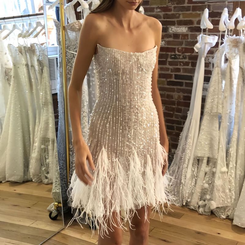 ✨ Sequin Tassel Backless Mini Dress | Women's Strapless Party Vestido ✨