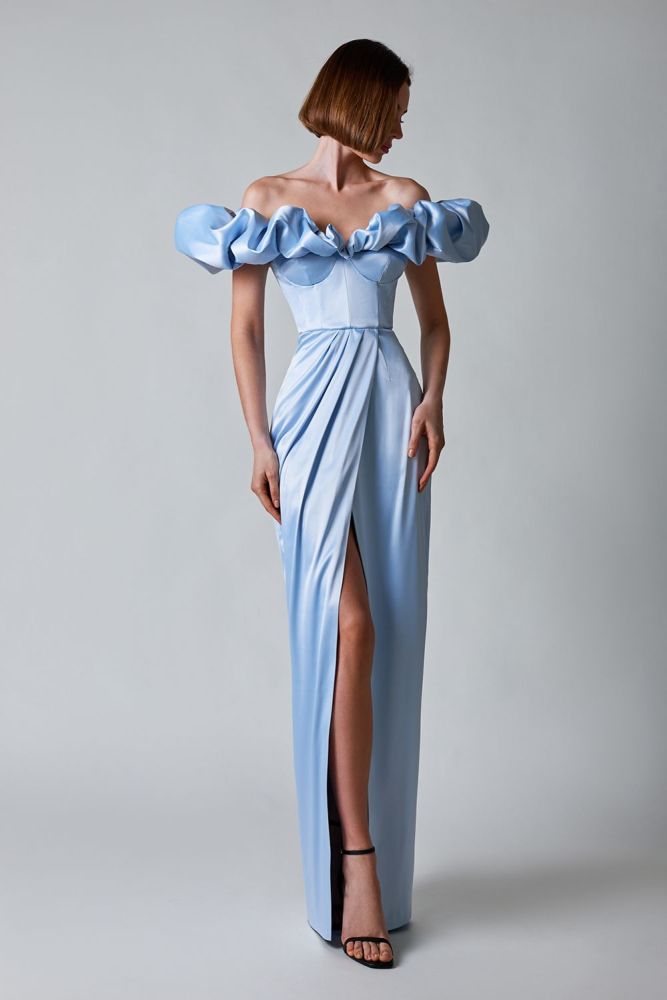 👗 One-Shoulder Ruffle Slit Gown | Women's Elegant Formal Tube Top Dress ✨