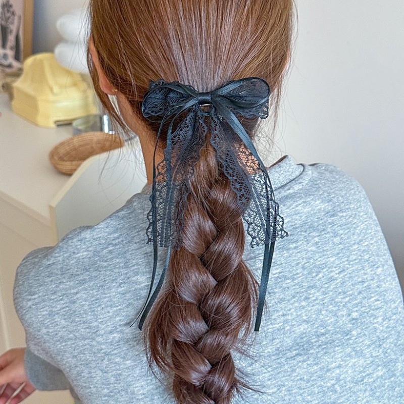 🎀 Black Lace Bow Duckbill Hair Clip | Women's Sweet Elegant Hair Accessory ✨