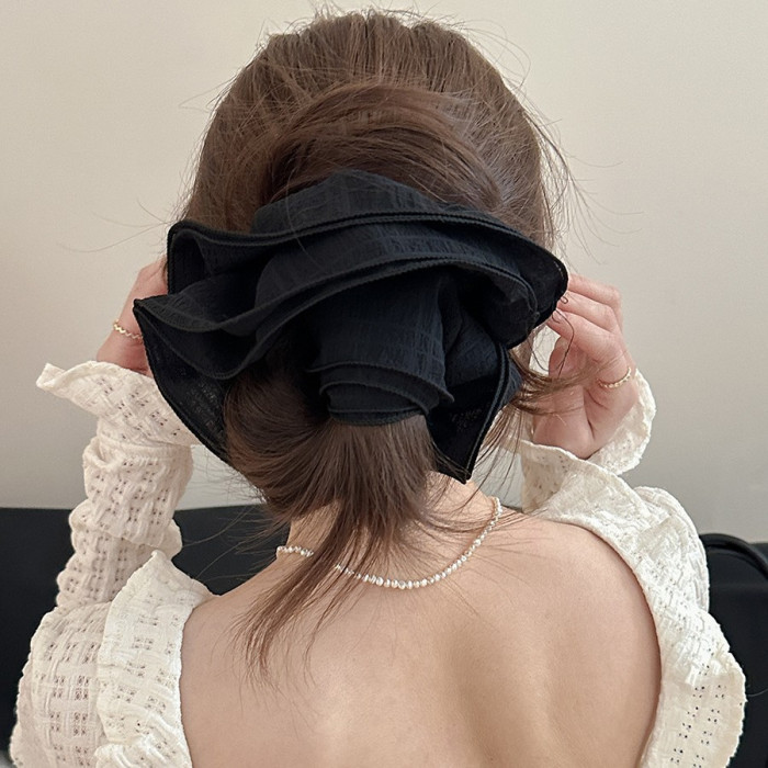 Single Elegant Hair Tie - Beige\u002FSoft Pastel colors, for Ponytails, Buns, Braids - Korean & French Hairstyle Accessory for Women, Everyday & Formal Events, Ponytail Holder, Sweet Aesthetic, Delicate Detailing, Decorative Hairband, Fashion Lovers