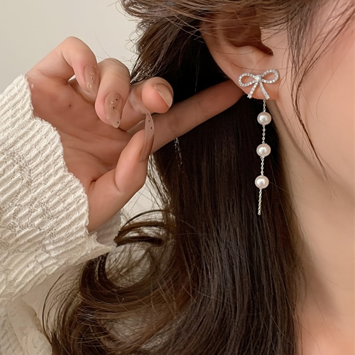 Bow Tassel French-Style Valentine's Day Earrings ✨