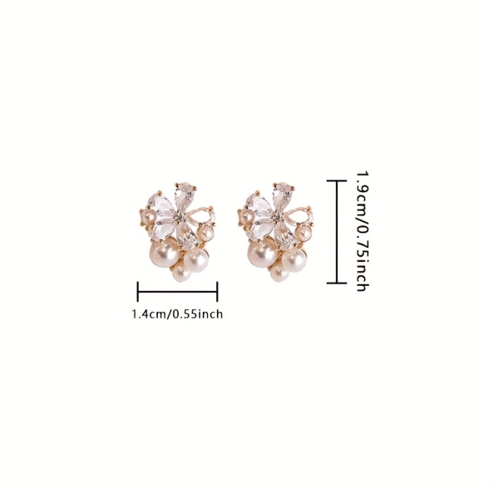 A Pair of Exquisite And Elegant Cherry Blossom Imitation Pearl Earrings, Suitable for Women to Wear on Various Occasions Such As Daily Life, Parties, Proms, Travel, Vacations, Music Festivals, And Weddings, Making Them a Perfect Gift for Girlfriends