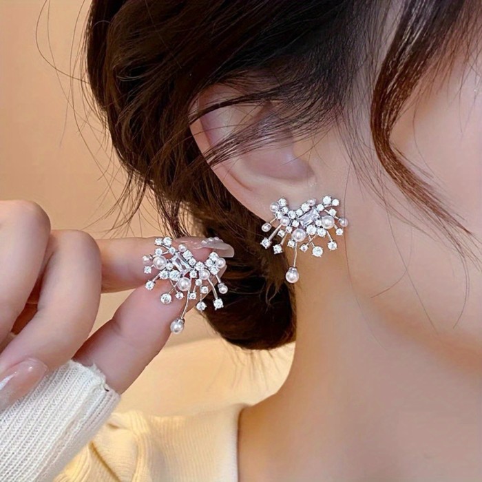 🌹🎇Nebula Firework Rose Ear Clips✨