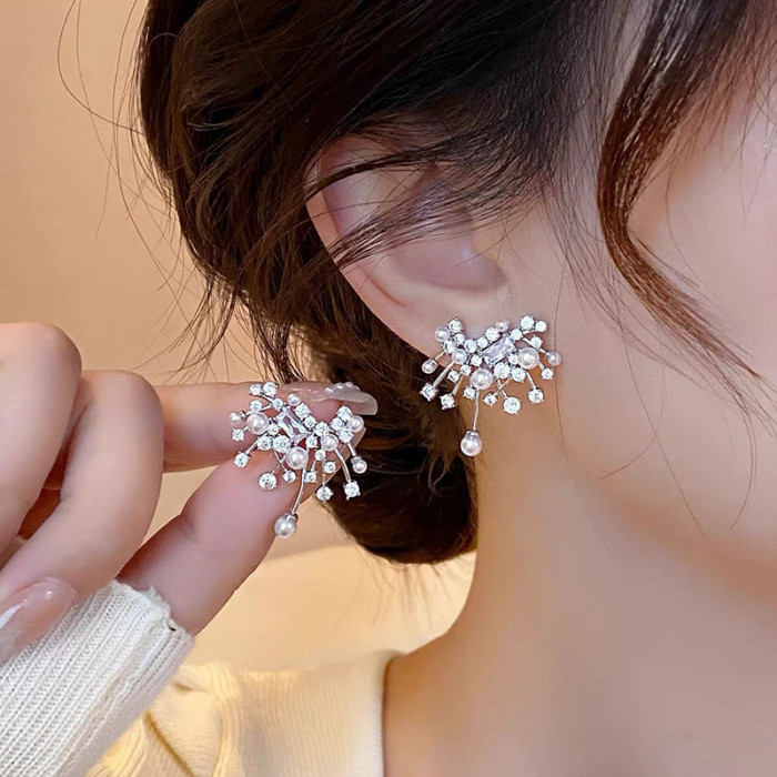 🌹🎇Nebula Firework Rose Ear Clips✨