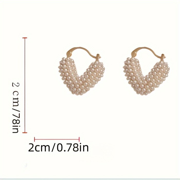 Pearl Love Heart Pendant Earrings – Low Allergy ✨