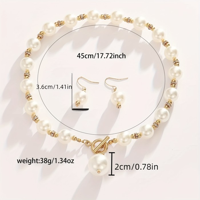 Stylish Pearl-Like Rhinestone Collarbone Short Necklace ✨