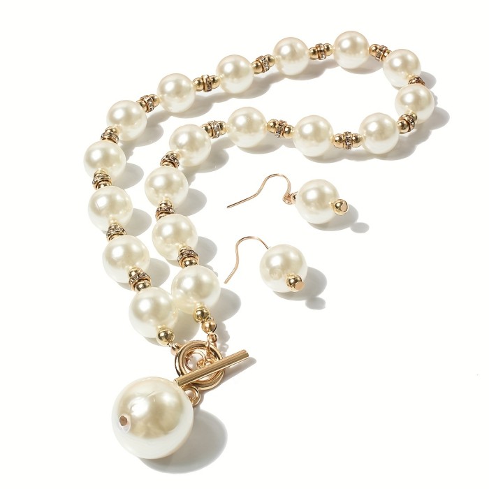 Stylish Pearl-Like Rhinestone Collarbone Short Necklace ✨