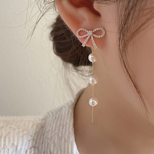 Bow Tassel French-Style Valentine's Day Earrings ✨