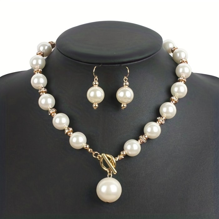 Stylish Pearl-Like Rhinestone Collarbone Short Necklace ✨