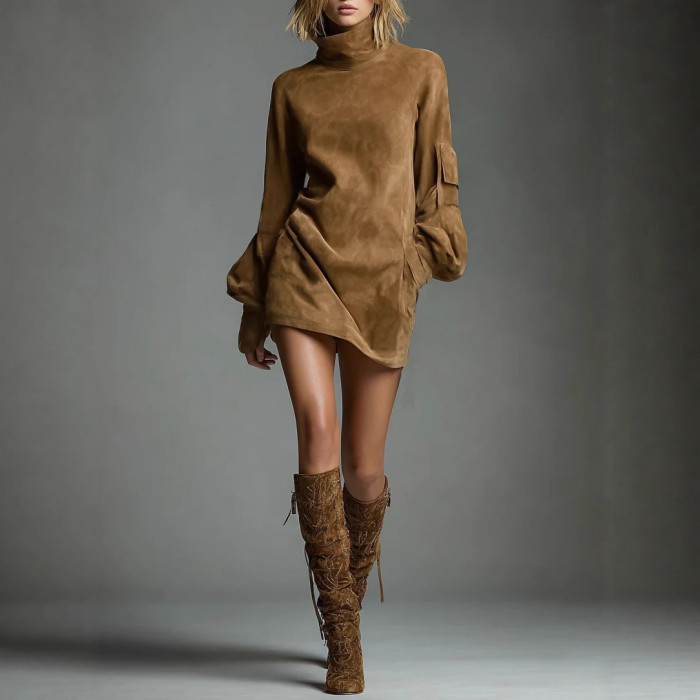 Solid Color Loose A-Line Mini Dress ✨