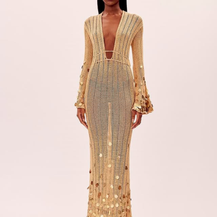 Shiny Sequin Lace-Up High Waist Maxi Party Dress ✨