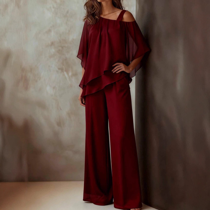 Solid Color Casual Loose Two-Piece Pants Set ✨