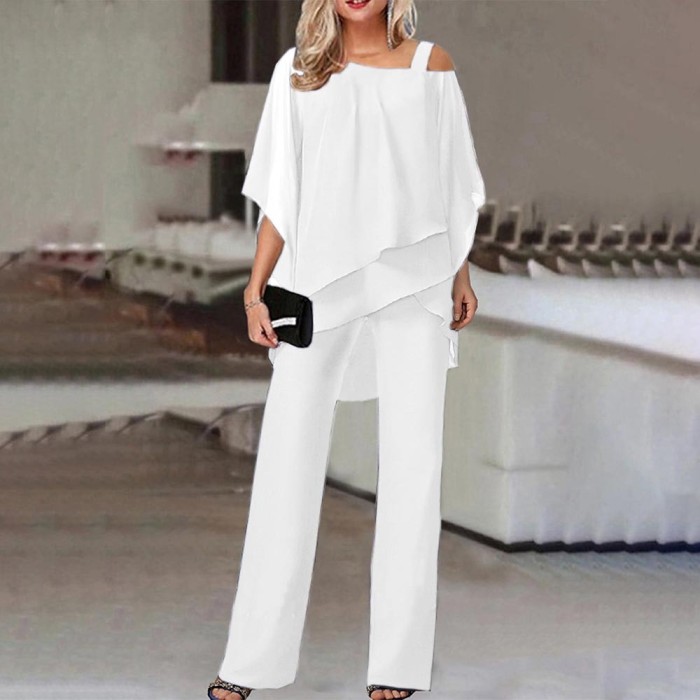 Solid Color Casual Loose Two-Piece Pants Set ✨