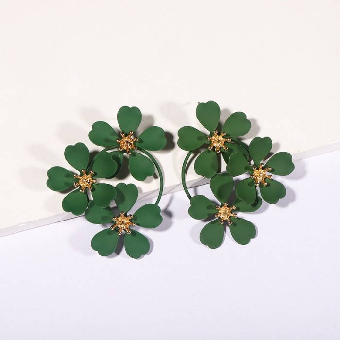 Vintage Boho Flower Exaggerated Statement Earrings ✨