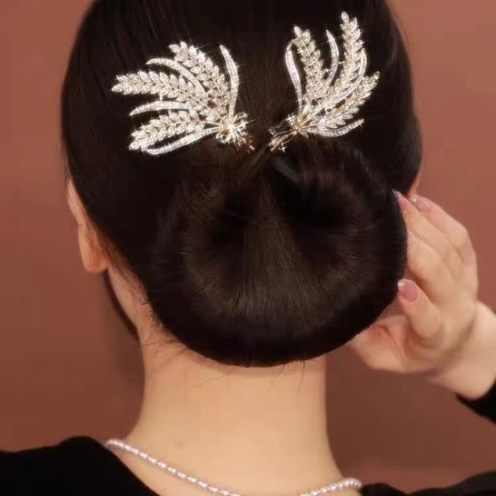 1pcs Leaf Shaped Decor Hair Bun Maker DIY Elegant Lazy Hair Curler French Twist Hairstyle Bun Hair Accessories