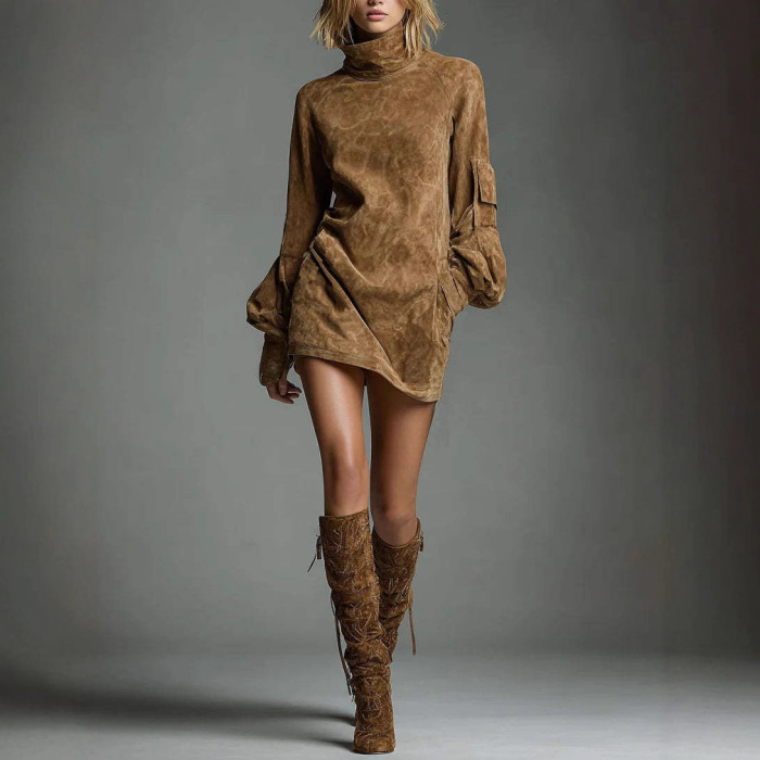 Solid Color Loose A-Line Mini Dress ✨