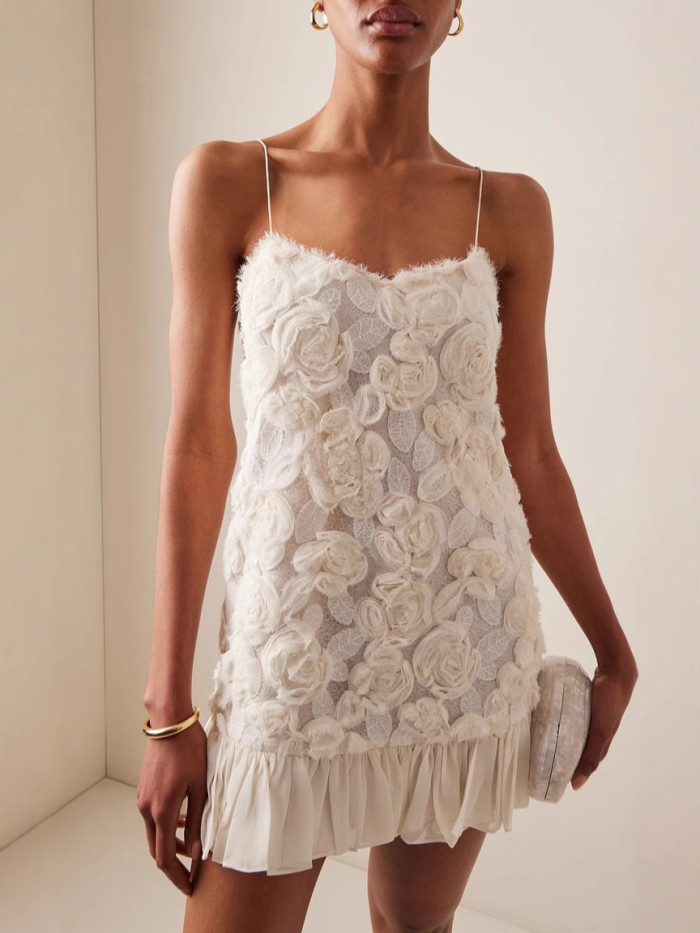 Elegant 3D Flower Patchwork Pleated Backless Maxi Dress ✨