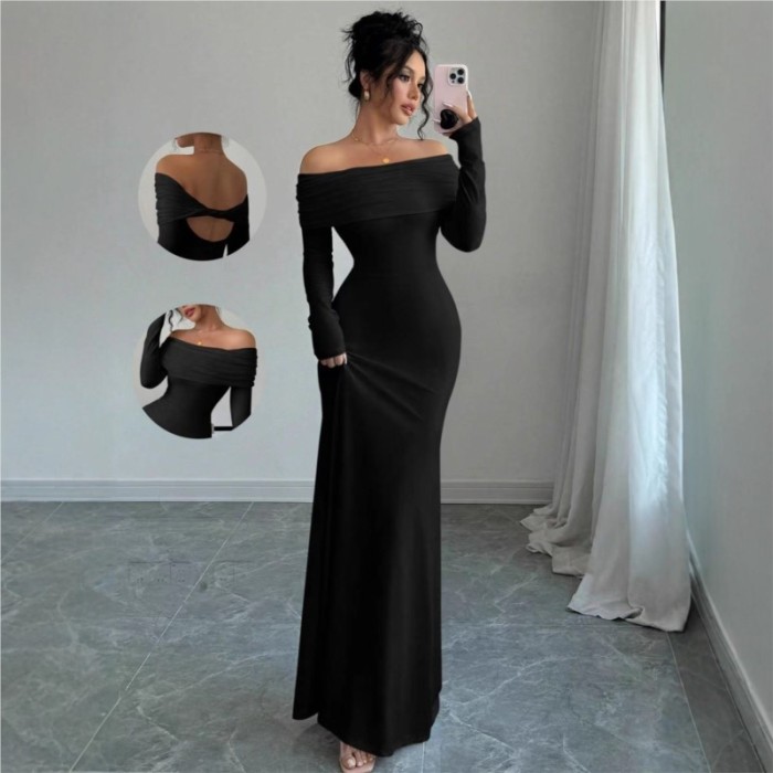 Sexy One-Shoulder Backless Slim Fit White Wedding Dress ✨
