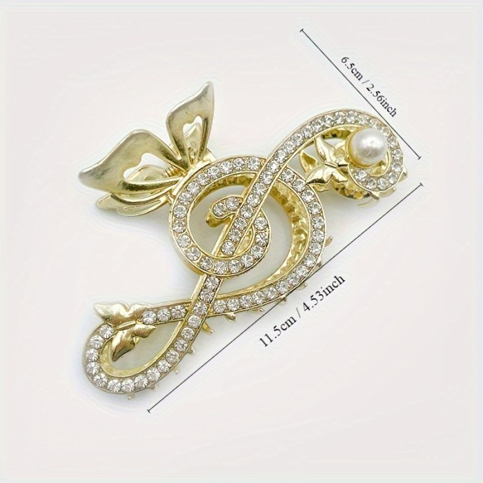 ✨ Luxury Rhinestone Music Note Hair Claw ✨