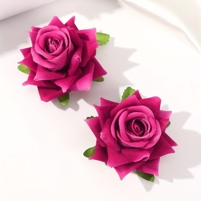 Boho Rose Flower Hair Clips (2pcs) ✨