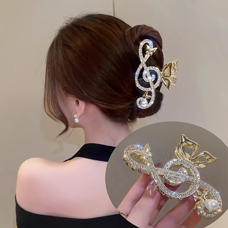 ✨ Luxury Rhinestone Music Note Hair Claw ✨