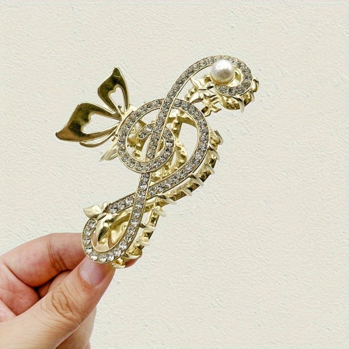 ✨ Luxury Rhinestone Music Note Hair Claw ✨