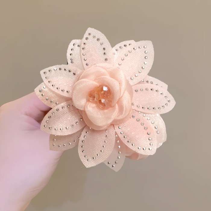 ✨ Elegant Faux Diamond Camellia Hair Tie ✨