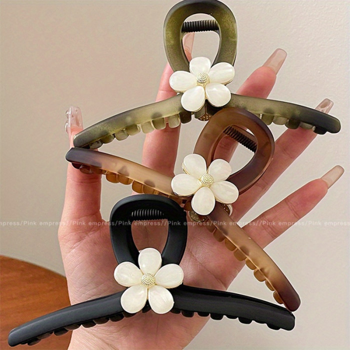 ✨ Crystal Flower Shark Claw Ponytail Hair Clip ✨