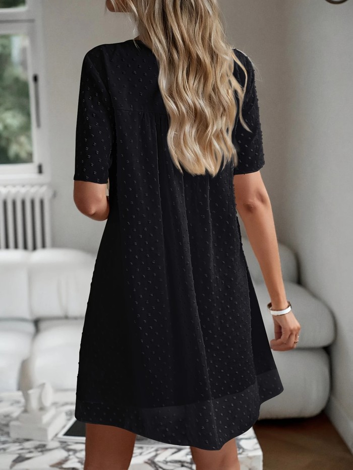 Swiss Dot Mesh Short Sleeve Mini Dress ✨
