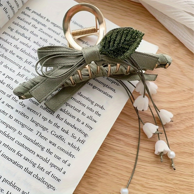 ✨ French-Style Lily of the Valley Tassel Hair Claw ✨