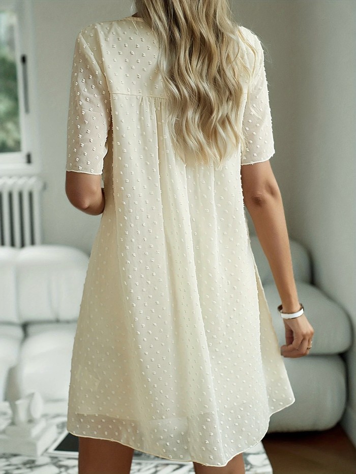 Swiss Dot Mesh Short Sleeve Mini Dress ✨