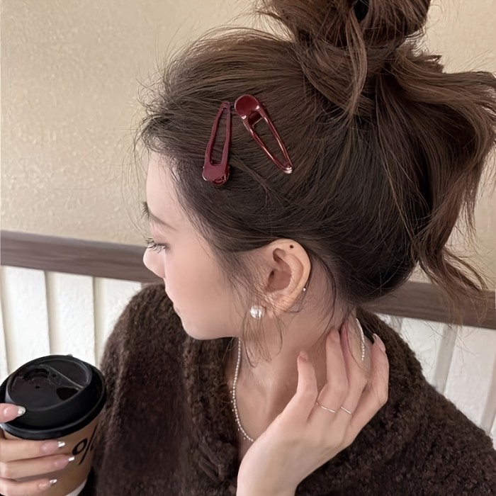 ✨ Wine Red New Year Hair Clips ✨
