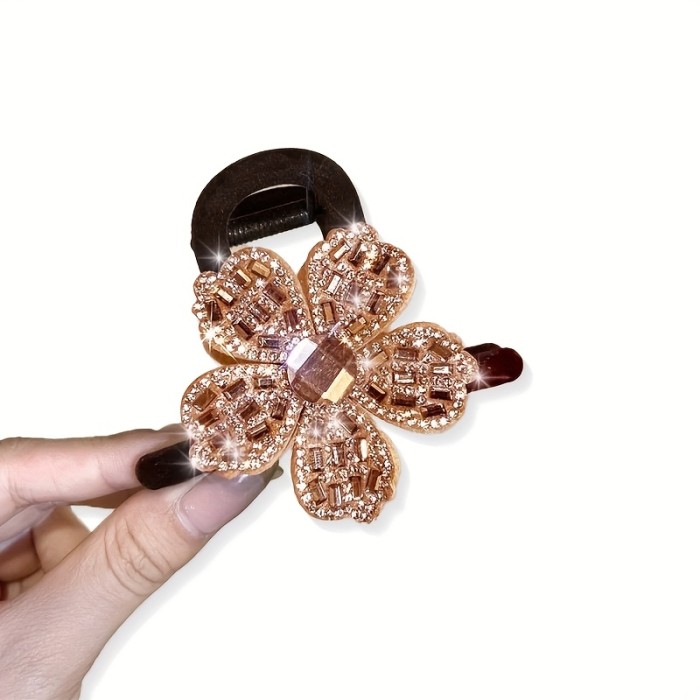 ✨ Vintage Velvet Petal Rhinestone Flower Hair Clip ✨