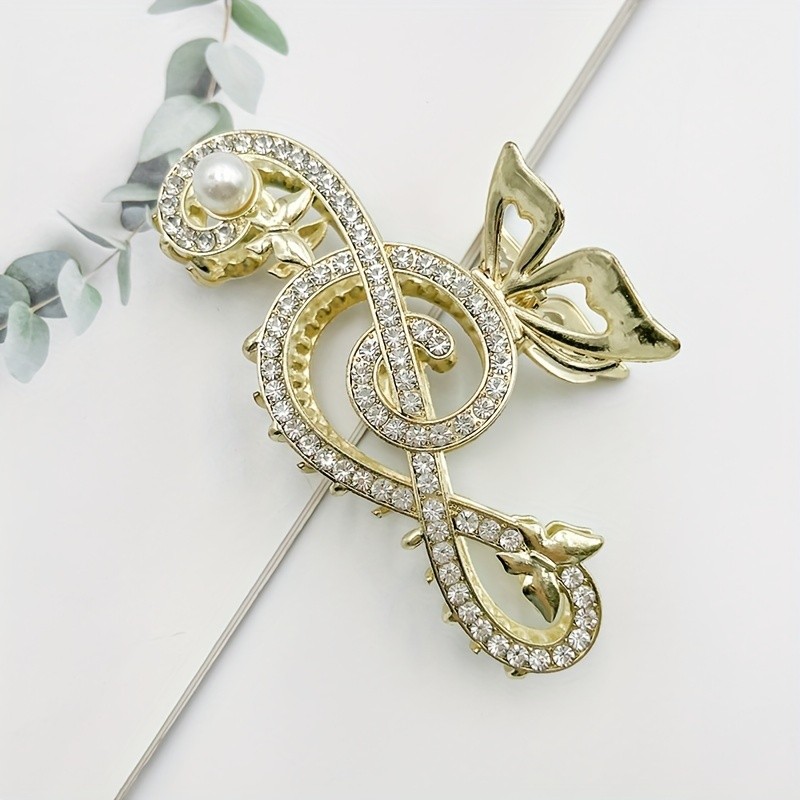 ✨ Luxury Rhinestone Music Note Hair Claw ✨