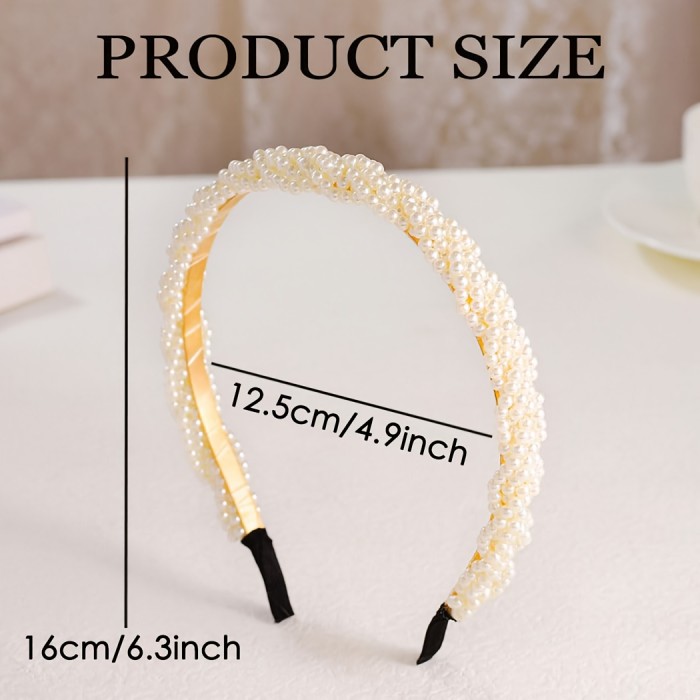 ✨ White & Champagne Pearl Bridal Headbands ✨