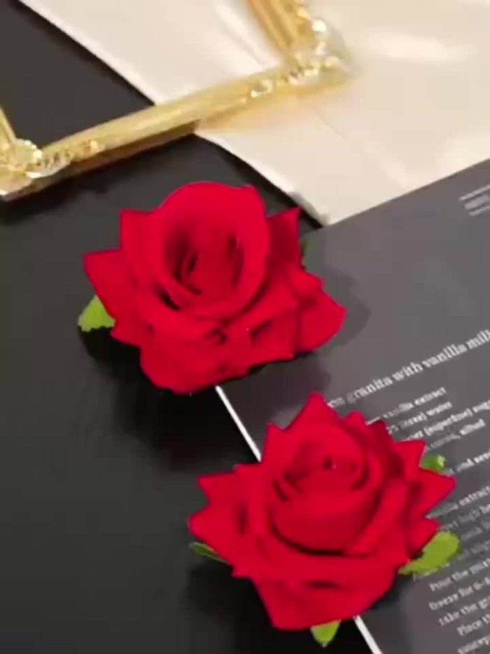 Boho Rose Flower Hair Clips (2pcs) ✨