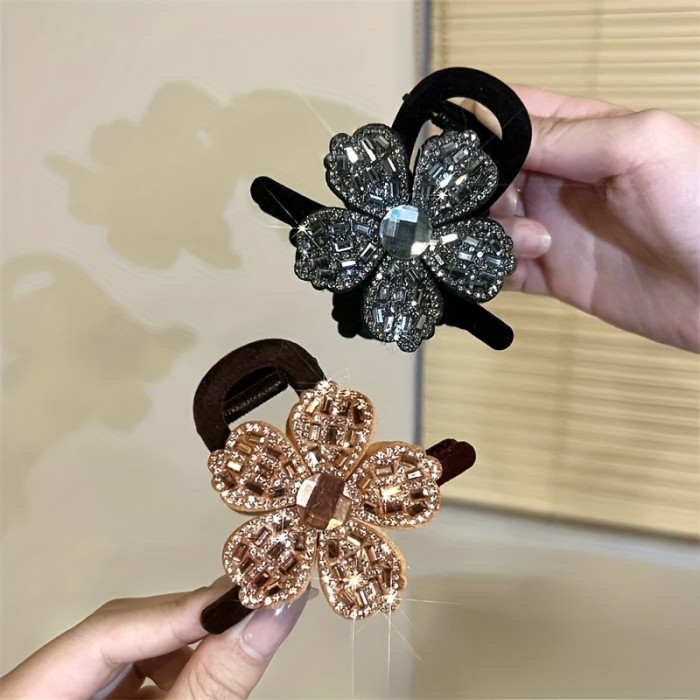 ✨ Vintage Velvet Petal Rhinestone Flower Hair Clip ✨